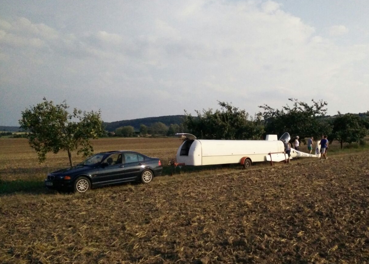 Außenlandung LS4 Fliegerlager 2015